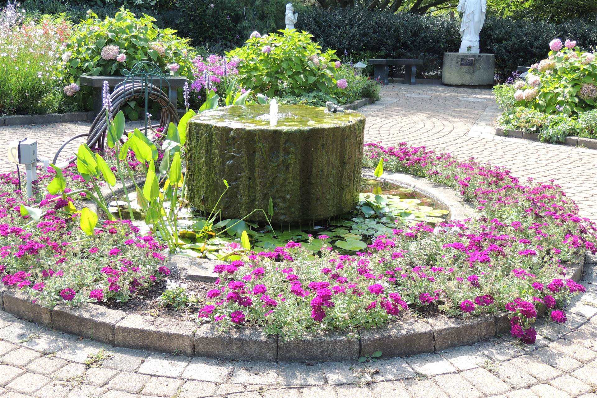 Garden of Life Fountain with Flowers